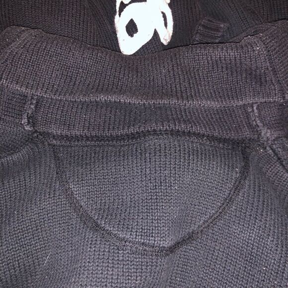 Vintage 90’s Authentic ROCAWEAR Black Preppy Shawl Collar Tight Knit Cardigan XL - Picture 9 of 14